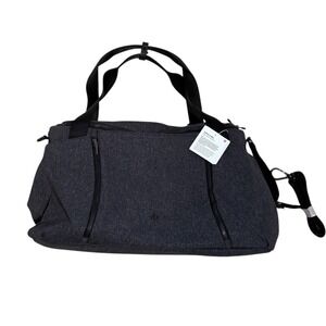NEW Lululemon Define Duffel Bag Heathered Black Gym Travel Tote Water Repellent